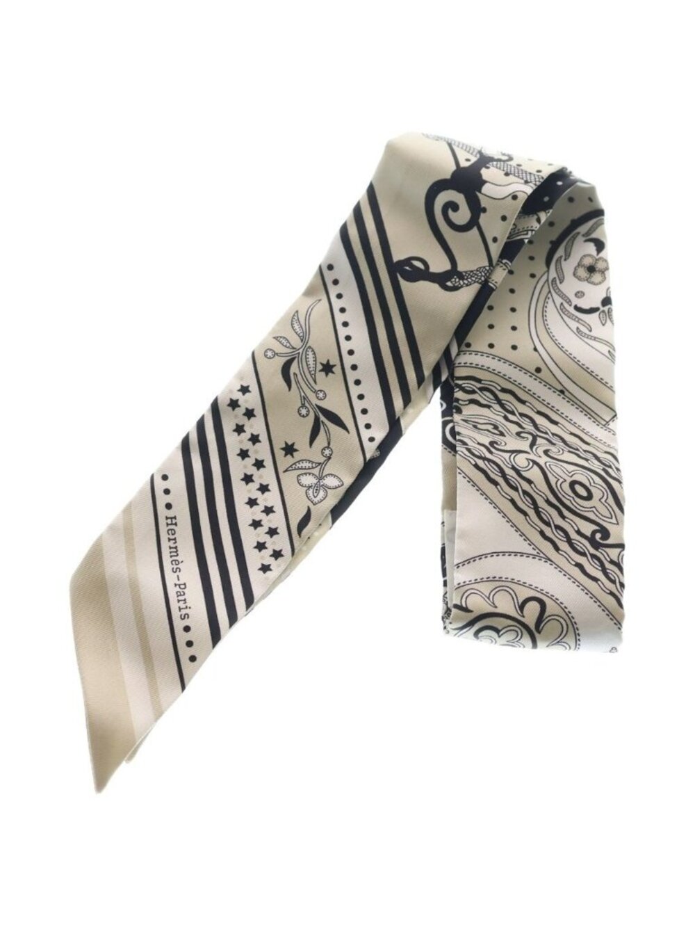 Hermes Twilly Amazon Festival White Silk Scarf